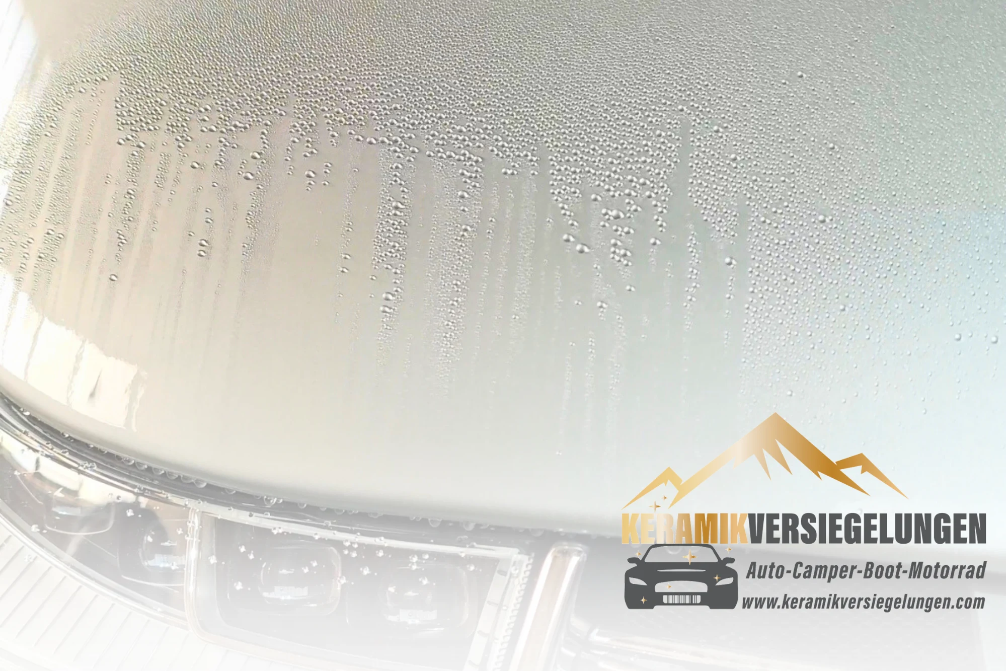 Bild von einer versiegelten Motorhaube - Keramikversiegelungen